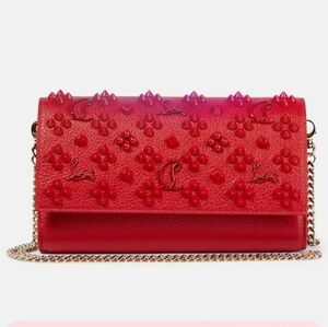 Red Designer Studded Shoulder Bag